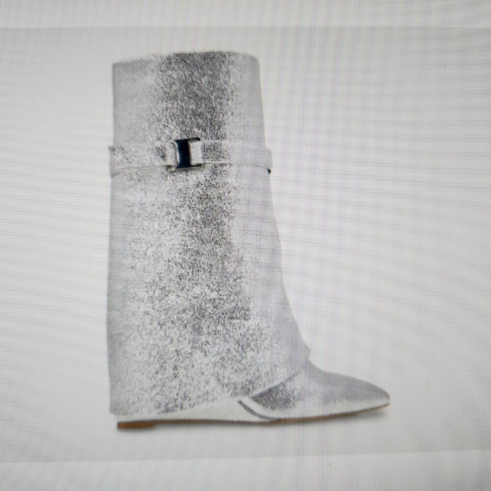 BCBGeneration Rinzy Silver Booties. Boots with the skirt! NIB. Size 9.5